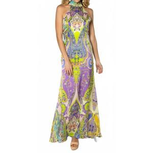 NEW TRISHA PATERSON cosmic maxi dress in green